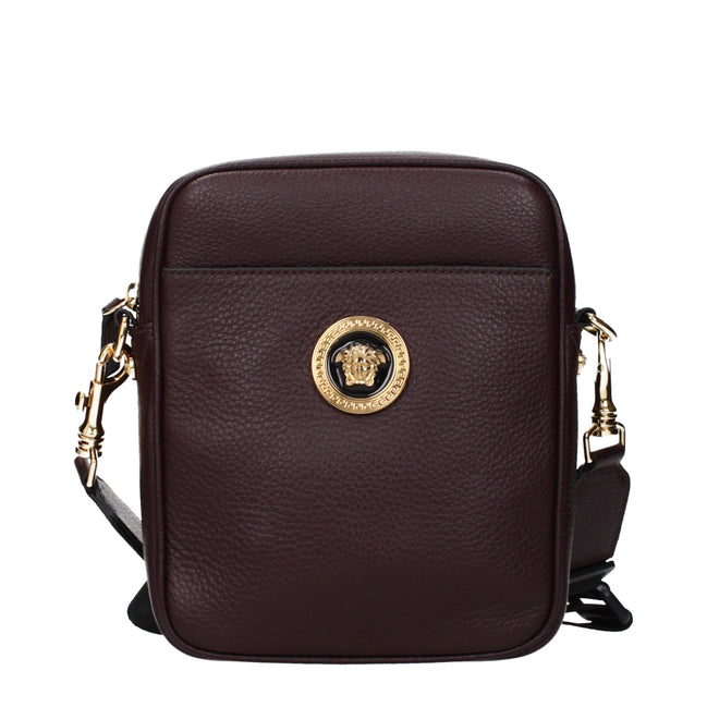 Versace Geantă Crossbody Violet din Piele