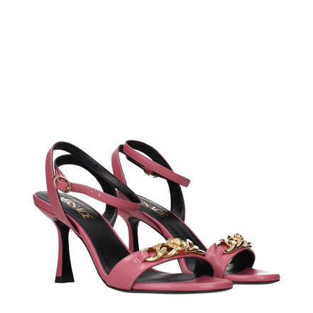 Versace Sandale Roz din Piele cu Toc Stiletto