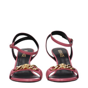 Versace Sandale Roz din Piele cu Toc Stiletto