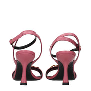 Versace Sandale Roz din Piele cu Toc Stiletto