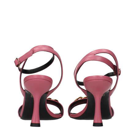Versace Sandale Roz din Piele cu Toc Stiletto
