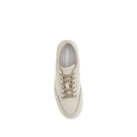 Ferragamo Pantofi Sport Bej din Piele Nubuc
