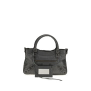 Balenciaga Geantă de Umăr Gri din Piele de Miel