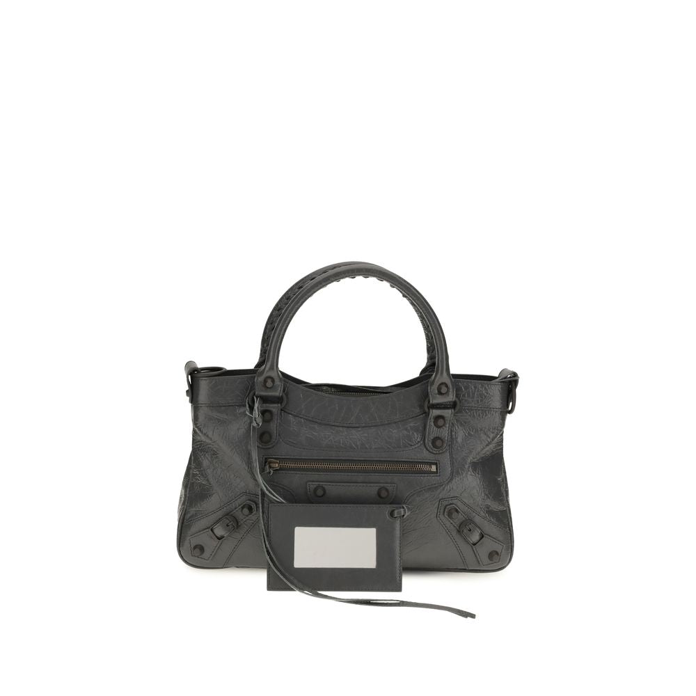 Balenciaga Geantă de Umăr Gri din Piele de Miel