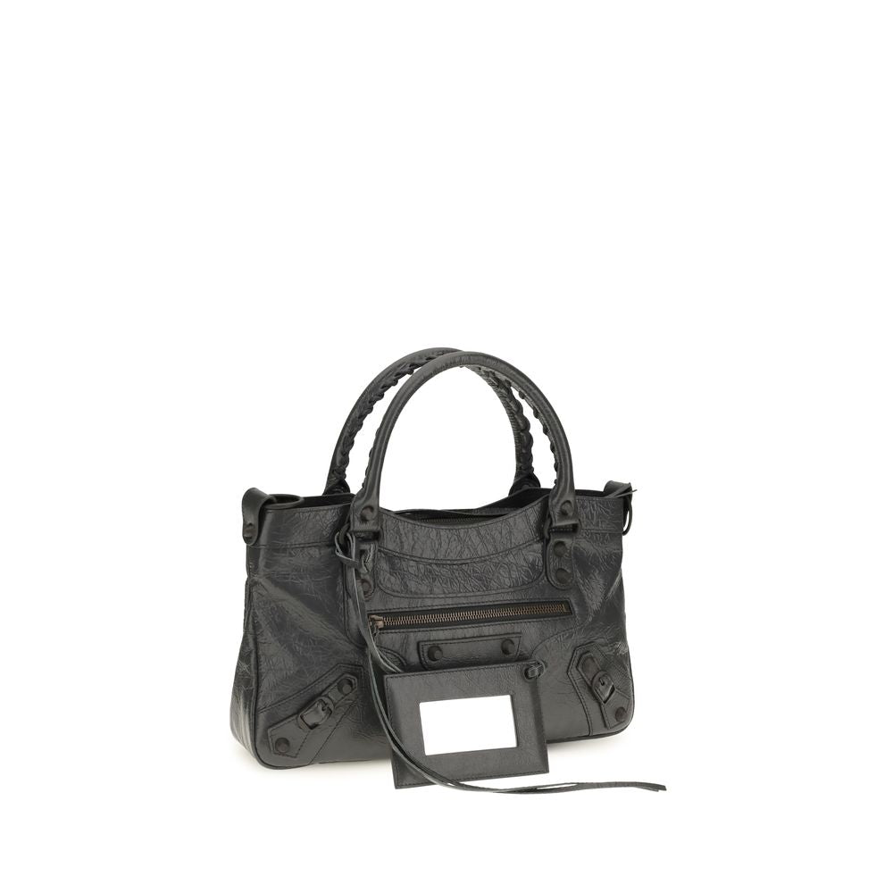 Balenciaga Geantă de Umăr Gri din Piele de Miel