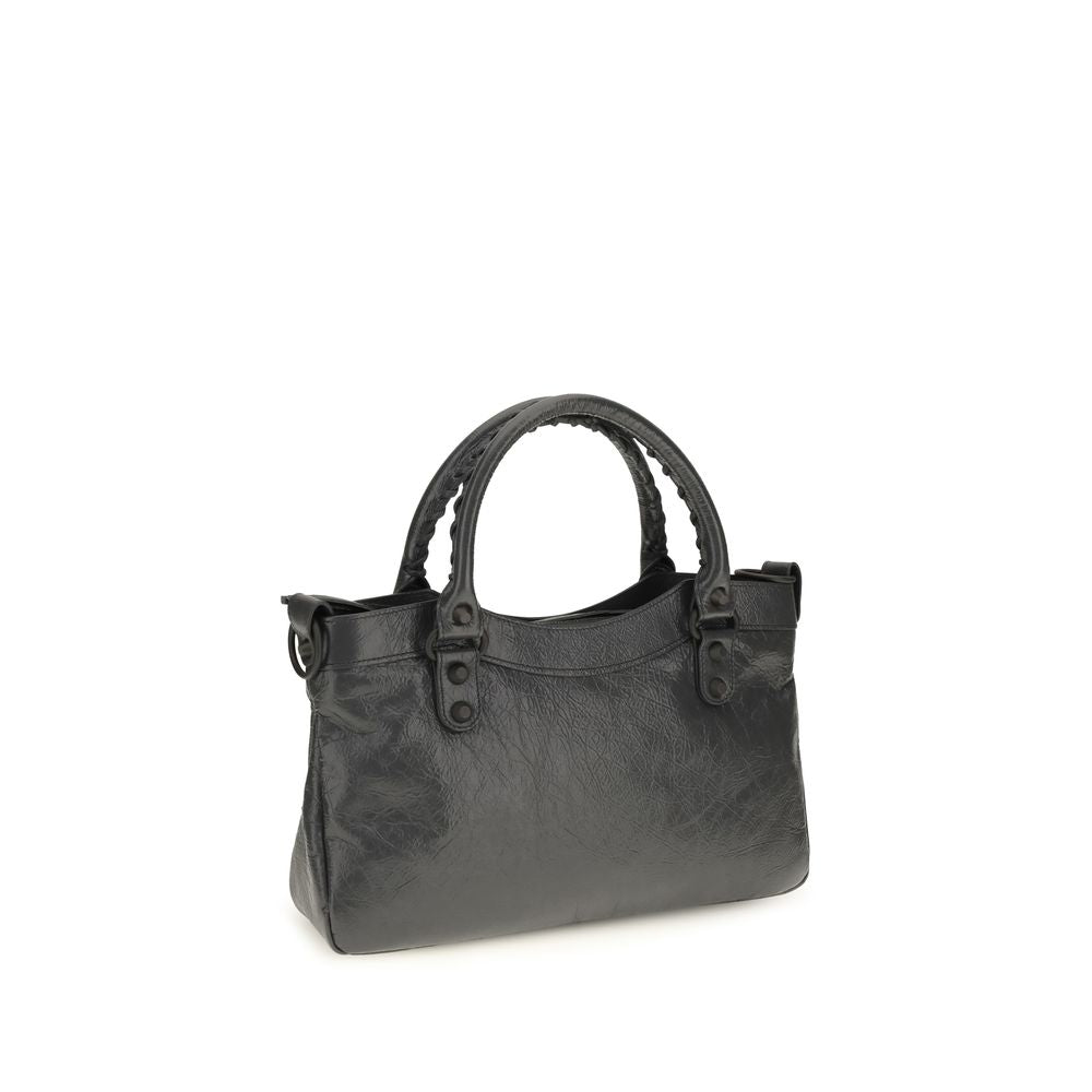 Balenciaga Geantă de Umăr Gri din Piele de Miel