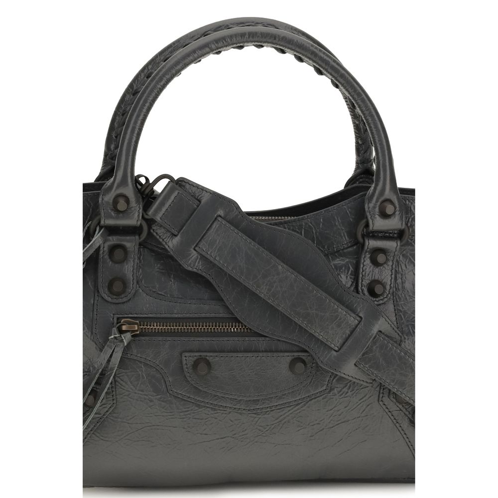 Balenciaga Geantă de Umăr Gri din Piele de Miel