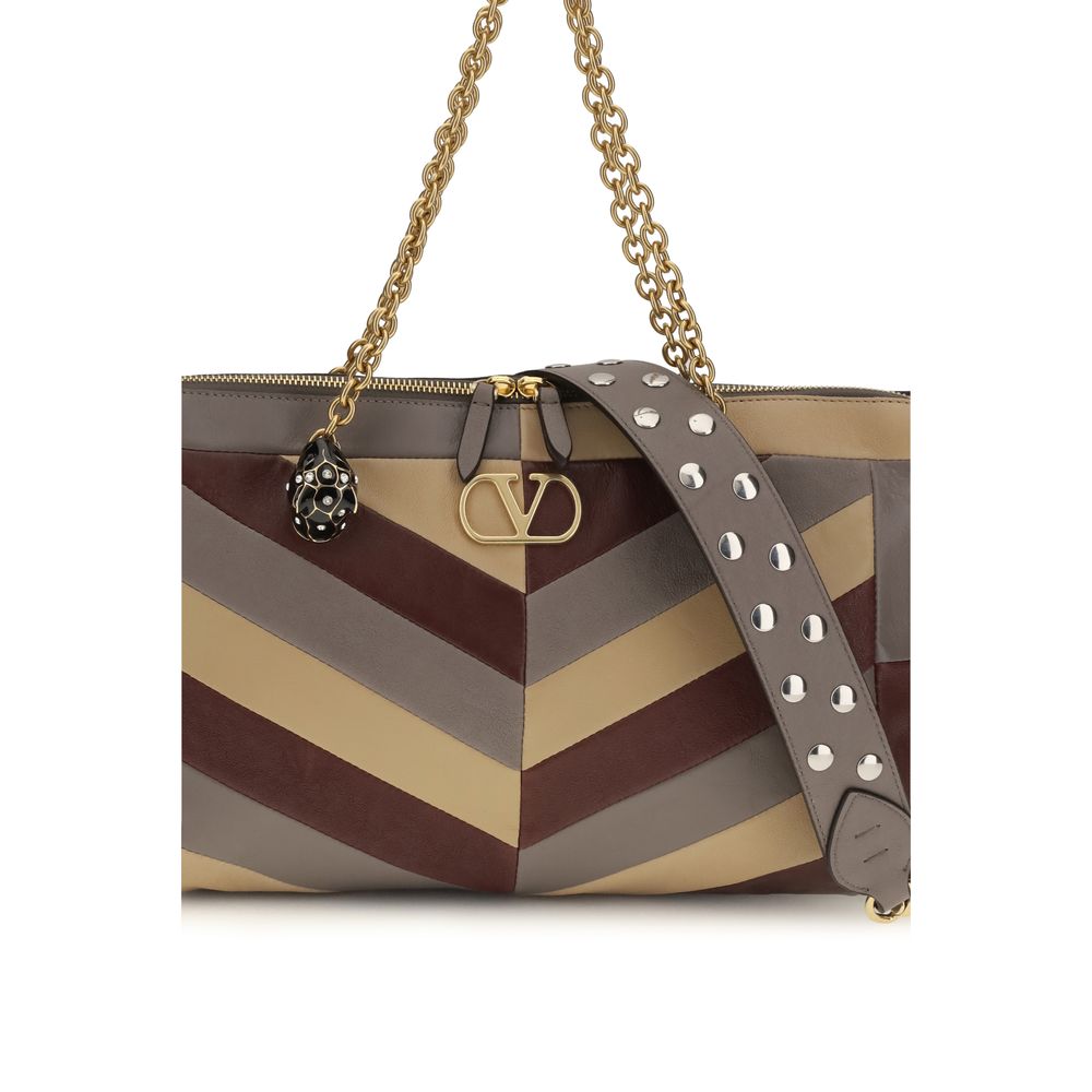 Valentino Garavani Multicolor Napa Leather / Calf Shoulder Bag
