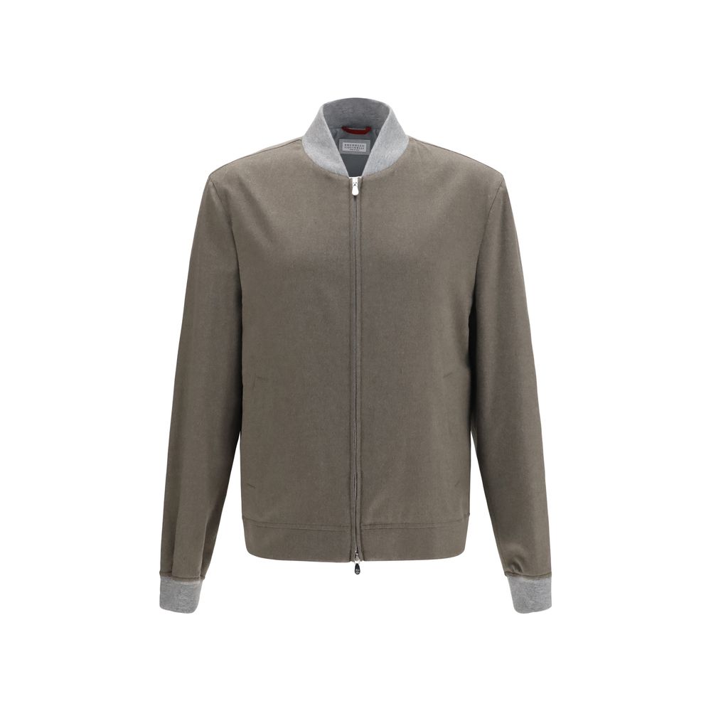 Brunello Cucinelli Geacă Bomber Bicoloră din Cașmir