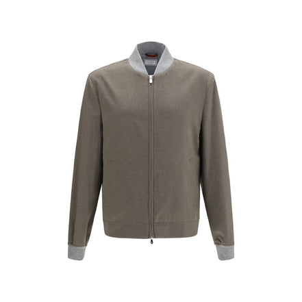 Brunello Cucinelli Geacă Bomber Bicoloră din Cașmir