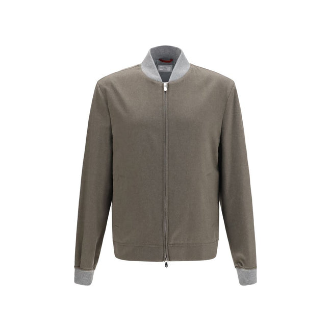 Brunello Cucinelli Geacă Bomber Bicoloră din Cașmir