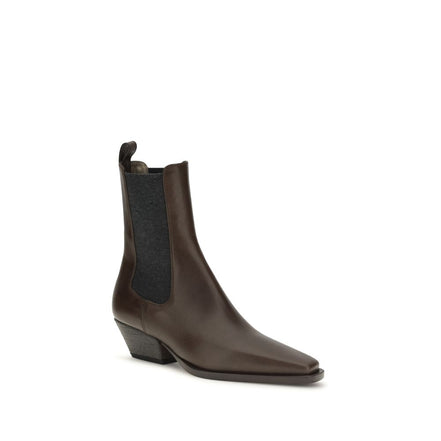 Brunello Cucinelli Ghete Maro din Piele de Vițel