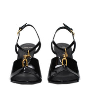 Balmain Black Leather Stiletto Heel Sandals