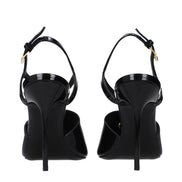 Balmain Black Leather Stiletto Heel Sandals