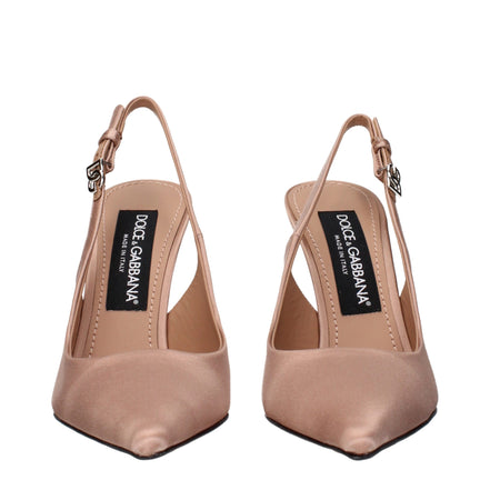 Dolce & Gabbana Pantofi cu Toc Bej din Satin