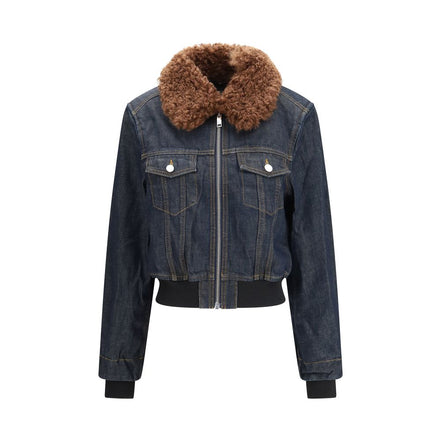 Ganni Geacă Albastră din Denim de Bumbac