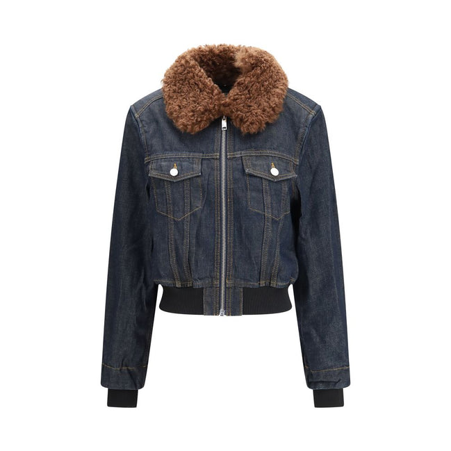 Ganni Geacă Albastră din Denim de Bumbac