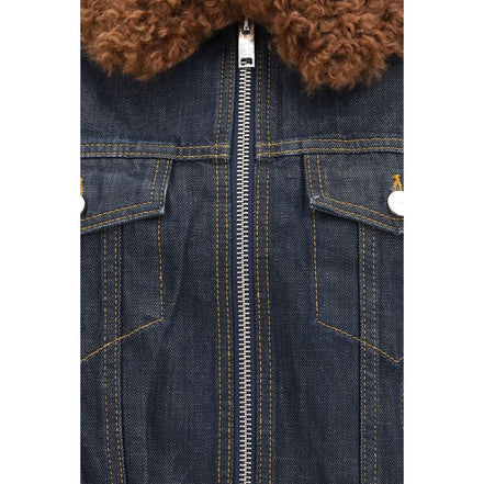 Ganni Geacă Albastră din Denim de Bumbac