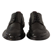 Dolce & Gabbana Black Leather Wingtip Derby Shoes