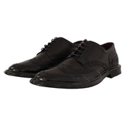 Dolce & Gabbana Black Leather Wingtip Derby Shoes