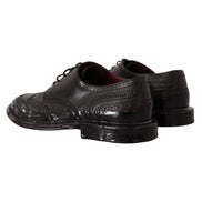 Dolce & Gabbana Black Leather Wingtip Derby Shoes