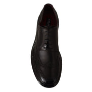 Dolce & Gabbana Black Leather Wingtip Derby Shoes