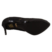 Cizme Dolce & Gabbana negre din dantelă stretch Taormina