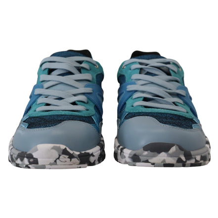 Sneakers sport Dolce & Gabbana cu profil jos din piele albastru-gri