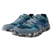 Sneakers sport Dolce & Gabbana cu profil jos din piele albastru-gri