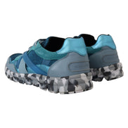Sneakers sport Dolce & Gabbana cu profil jos din piele albastru-gri