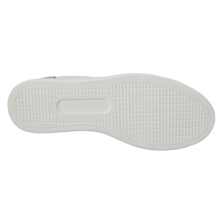 Dolce & Gabbana White Pink Leather Low Top Sneakers