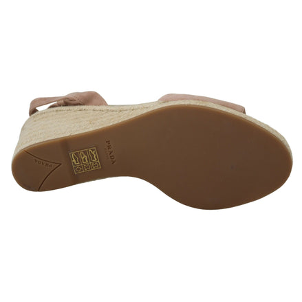 Sandale Prada roz din piele întoarsă, cu baretă pe gleznă