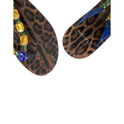 Dolce & Gabbana Blue Crystal Beachwear Flat Sandals
