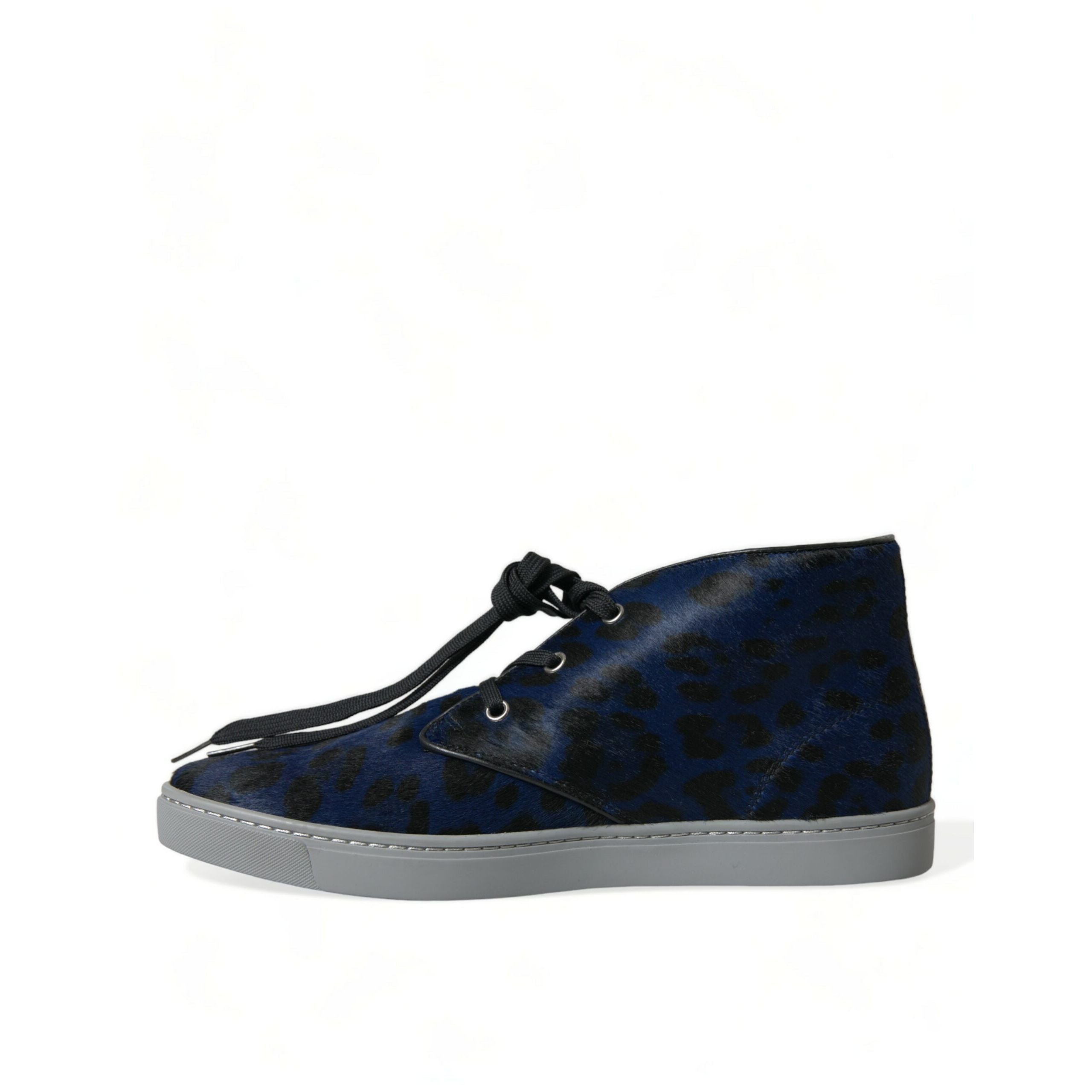 Dolce & Gabbana Blue Leopard Mid Top Sneakers