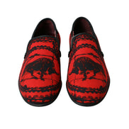 Mocasini Dolce & Gabbana Torero roșii cu negru