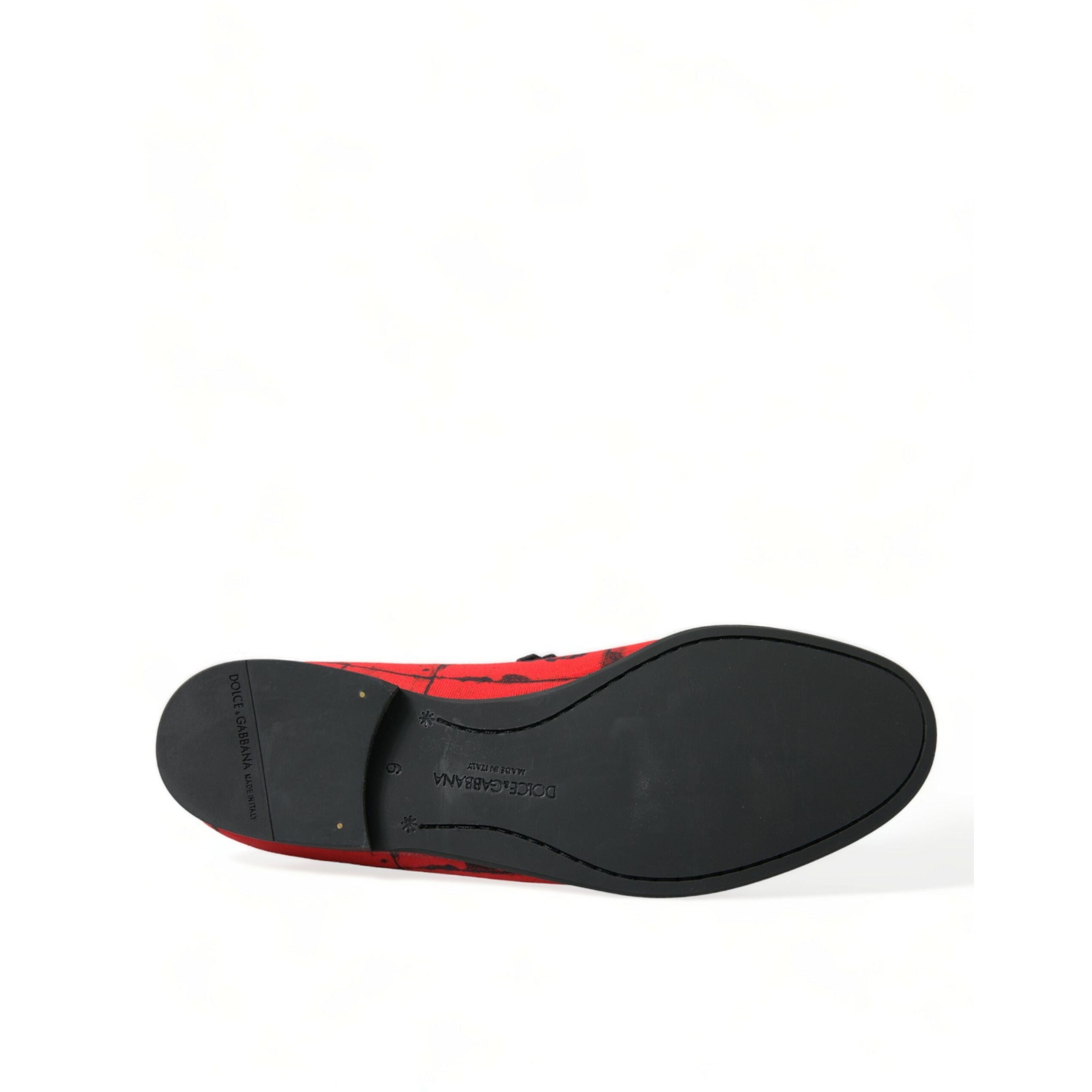 Mocasini Dolce & Gabbana Torero roșii cu negru