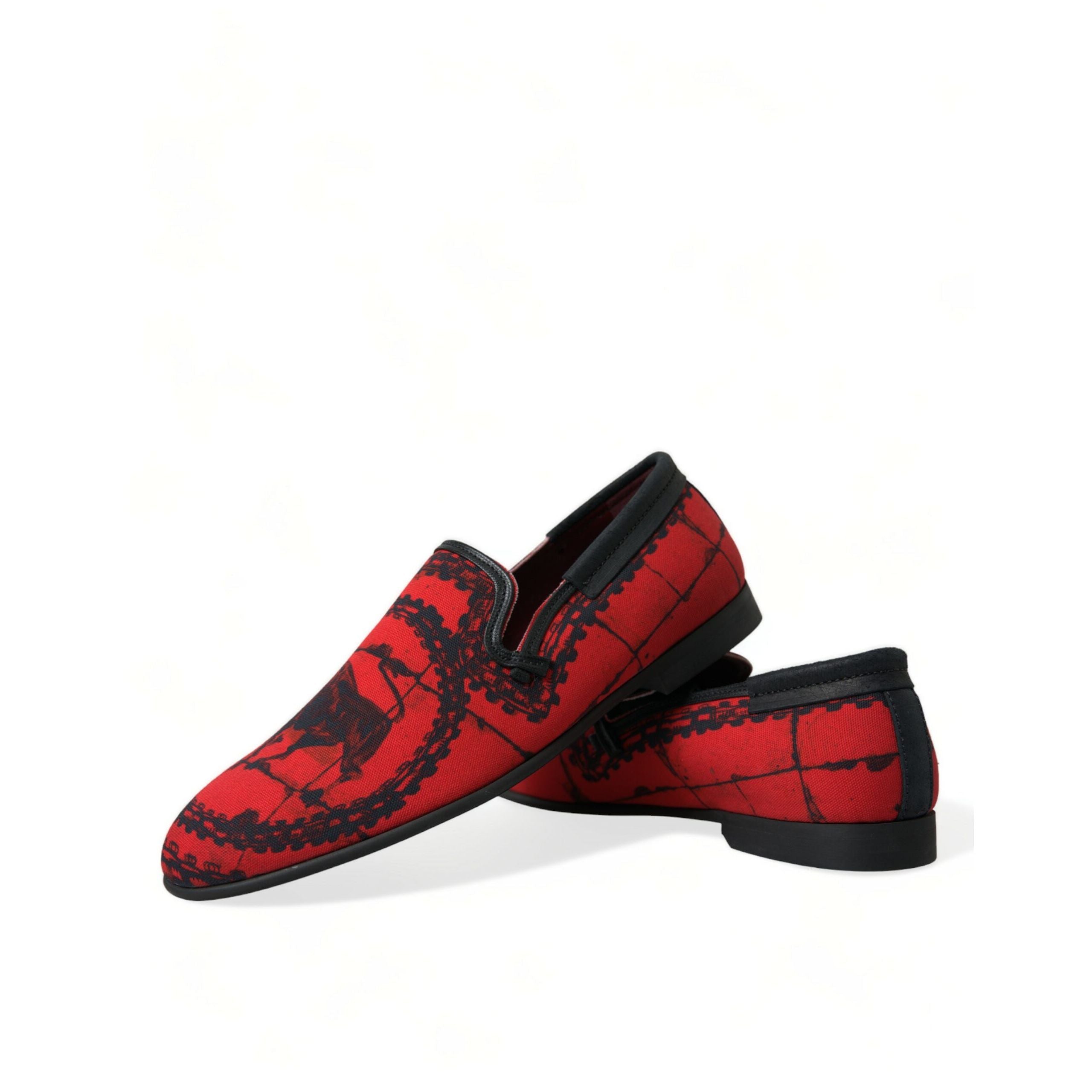 Mocasini Dolce & Gabbana Torero roșii cu negru