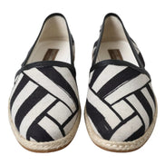Espadrile slip-on Dolce & Gabbana cu dungi alb-negru