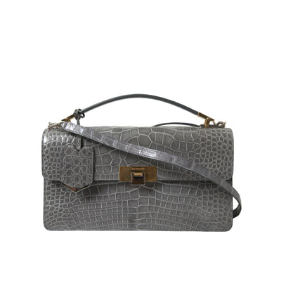 Balenciaga Grey Exotic Leather Shoulder Bag