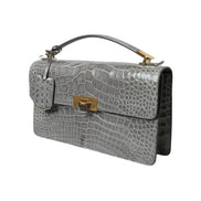 Geantă de umăr Balenciaga din piele exotică gri