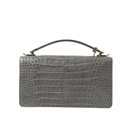 Geantă de umăr Balenciaga din piele exotică gri