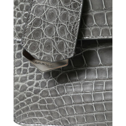 Geantă de umăr Balenciaga din piele exotică gri