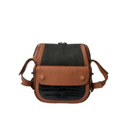 Geantă crossbody verticală Balenciaga din piele exotică neagră-maro