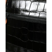 Geantă crossbody verticală Balenciaga din piele exotică neagră-maro