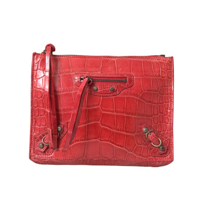 Balenciaga Red Classic Pouch Wristlet