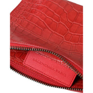 Poșetă plic Balenciaga roșie Classic Pouch