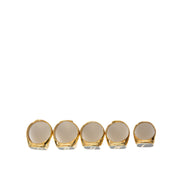 Dolce & Gabbana Gold Brass ROYAL Enamel Set of 5 Ring