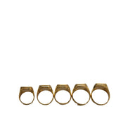 Dolce & Gabbana Gold Brass ROYAL Enamel Set of 5 Ring