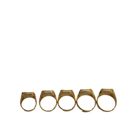 Dolce & Gabbana Gold Brass ROYAL Enamel Set of 5 Ring