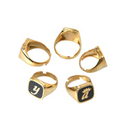 Dolce & Gabbana Gold Brass ROYAL Enamel Set of 5 Ring